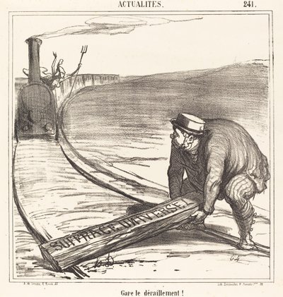 Attenzione al deragliamento! da Honoré Daumier