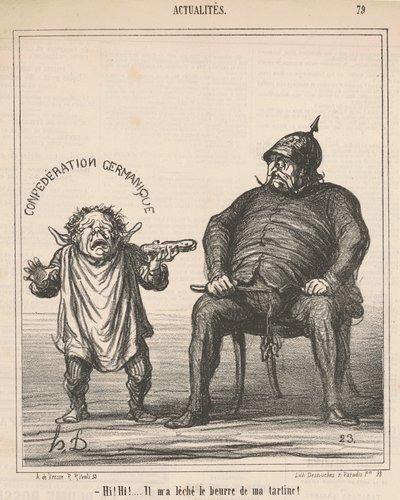Hi! hi! ... Mi ha leccato il burro dalla mia tartina da Honoré Daumier