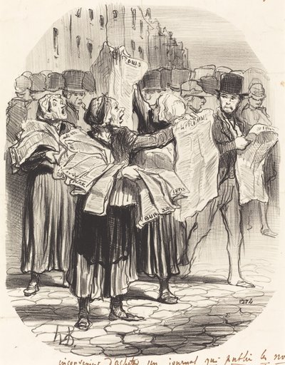 Inconveniente di comprare un giornale... da Honoré Daumier
