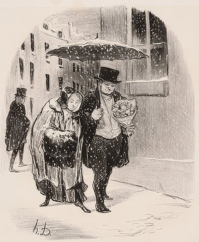 Inconveniente di avere un parente di nome Babylas, che obbliga a portargli un mazzo di fiori il 24 gennaio da Honoré Daumier