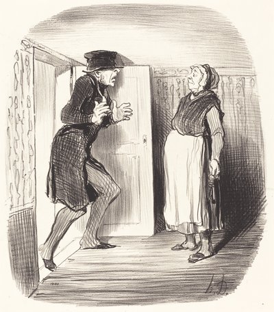 Inconveniente di Visitare senza Precauzione un Entresol... da Honoré Daumier