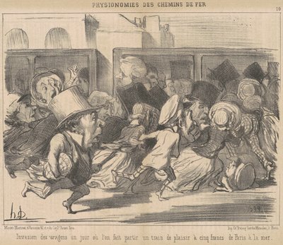 Invasione dei vagoni un giorno di partenza da Honoré Daumier
