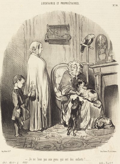 Non affitto a persone con bambini! da Honoré Daumier