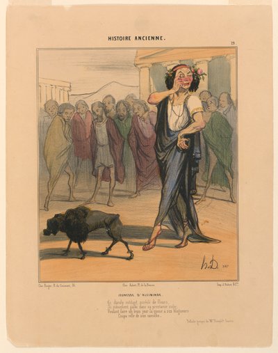 Giovinezza di Alcibiade, tavola 19 da Storia Antica da Honoré Daumier