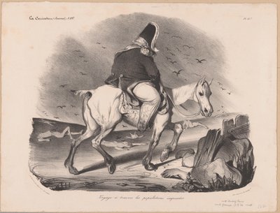 Caricatura di Luigi Filippo I, re di Francia a cavallo tra i cadaveri da Honoré Daumier