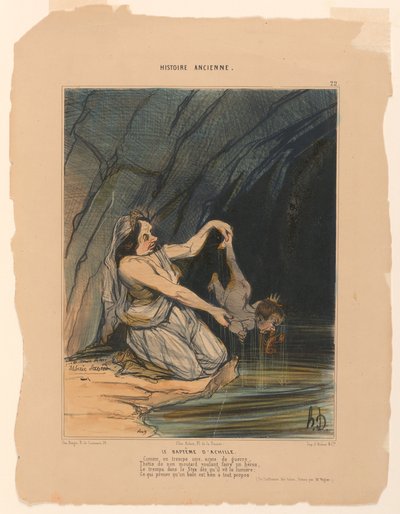 Il battesimo di Achille, tavola 22 dalla Storia Antica da Honoré Daumier
