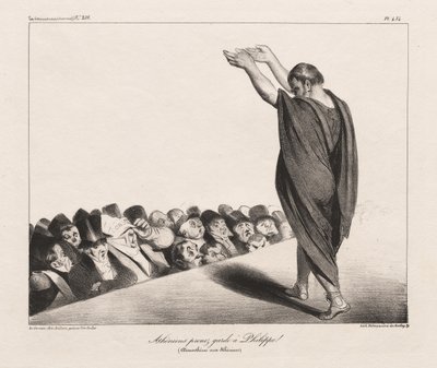 La Caricature, Pl. 454, Ateniesi attenti a Filippo! da Honoré Daumier