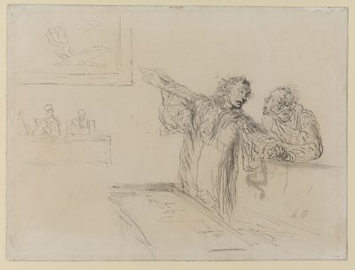 La Défense, c.1865 da Honoré Daumier