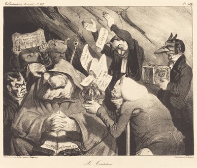 La tentazione, parodia di una tela di Téniers da Honoré Daumier