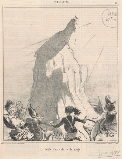 La fusione di un colosso di neve da Honoré Daumier