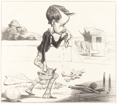 Il giovane Estancelin è obbligato a rientrare in classe! da Honoré Daumier
