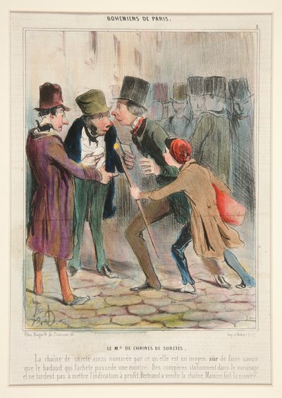 Le Md. de Chaines du Suretes. La chaine de surete ainsi nommee par ce qu da Honoré Daumier