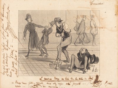La nuova pavimentazione in legno... di Parigi da Honoré Daumier