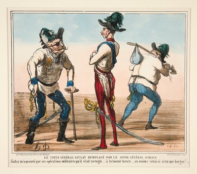 Il vecchio generale Giulay sostituito dal giovane generale Schlick da Honoré Daumier