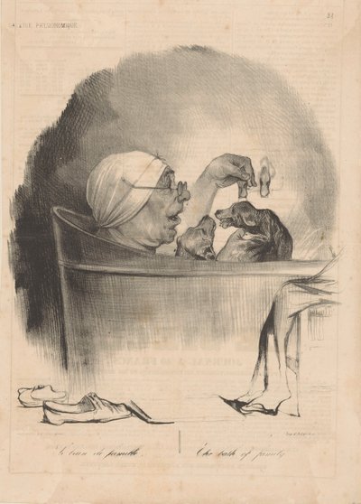 Il bagno di famiglia, 1837 da Honoré Daumier