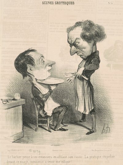 Il barbiere pensa ai suoi creditori da Honoré Daumier