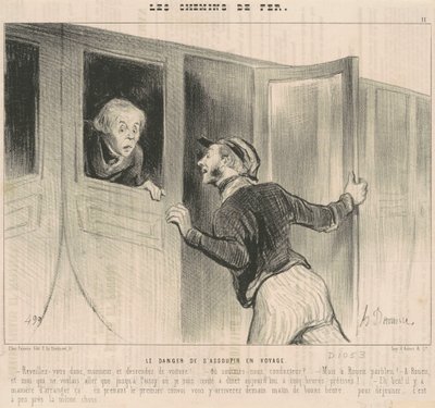 Il pericolo di assopirsi in viaggio da Honoré Daumier