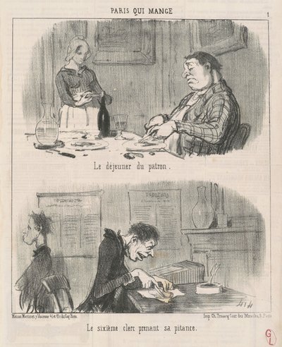 La colazione del padrone il sesto impiegato da Honoré Daumier