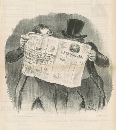 La lettura del charivari da Honoré Daumier