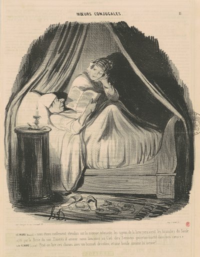 Il marito che legge: eravamo mollemente distesi da Honoré Daumier