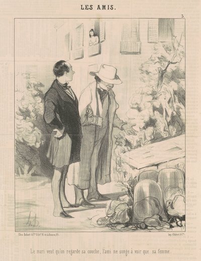 Il marito vuole che si guardi il suo letto da Honoré Daumier