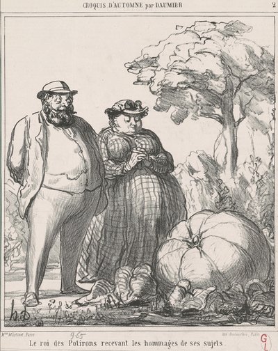 Il re delle zucche riceve gli omaggi dei suoi sudditi da Honoré Daumier