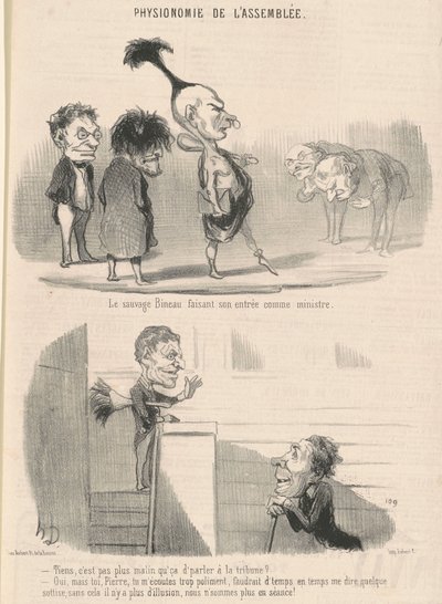 Il selvaggio bineau facendo la sua entrata da Honoré Daumier