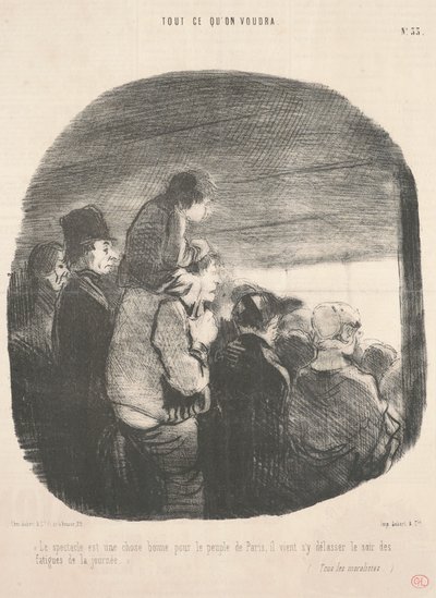 Lo spettacolo è una cosa buona per il popolo di Parigi da Honoré Daumier