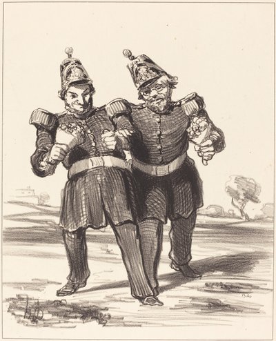 Les Deux banqueteurs en joie da Honoré Daumier