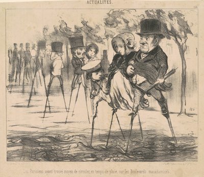 I parigini avendo trovato il modo di circolare da Honoré Daumier