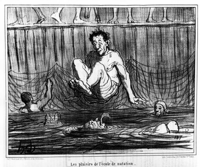 I piaceri della scuola di nuoto: illustrazione tratta da “Sketch d