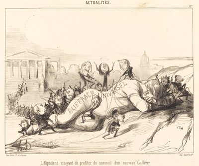 Lillipuziani che cercano di approfittare del sonno... da Honoré Daumier