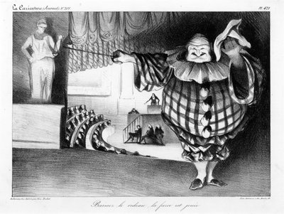 Abbassate il sipario, la farsa è finita (Baissez le rideau, la farce est jouée) tavola 421 da Honoré Daumier
