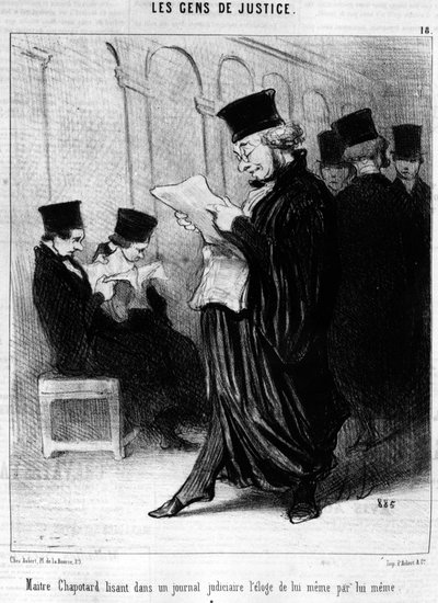 Maitre Chapotter che legge in una rivista giudiziaria l