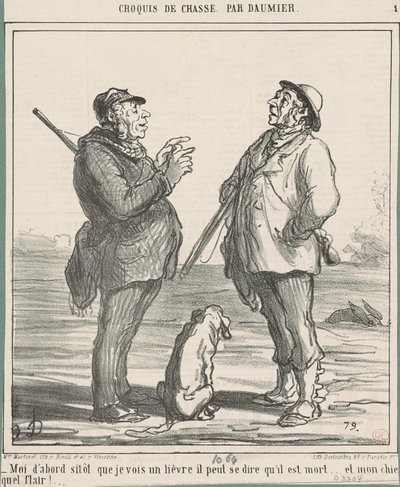 Io prima, appena vedo una lepre ... da Honoré Daumier