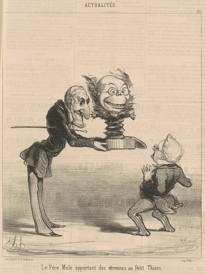 Molé portando i regali al piccolo Thiers da Honoré Daumier