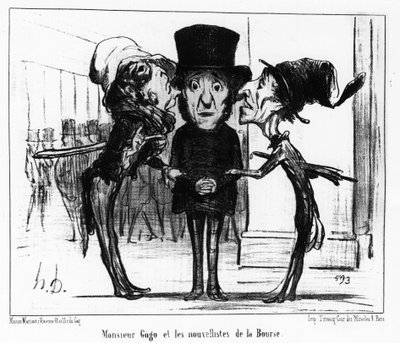 Monsieur Gogo e le nuove liste della Borsa: serie di caricature tratte da 