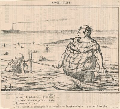 Monsieur Prudhomme ... Mi sto annegando! ... da Honoré Daumier
