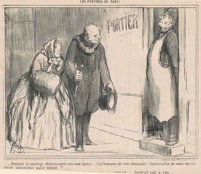 Monsieur il portiere, andando a una serata da Honoré Daumier