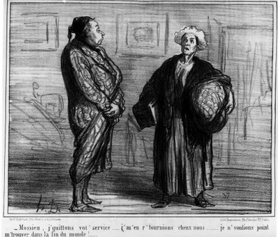 Signore, lascio il tuo servizio... non volevo essere alla fine del mondo! (cartone di Honoré Daumier, pubblicata in Charivari) da Honoré Daumier