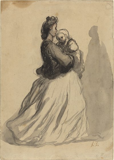 Madre e bambino da Honoré Daumier