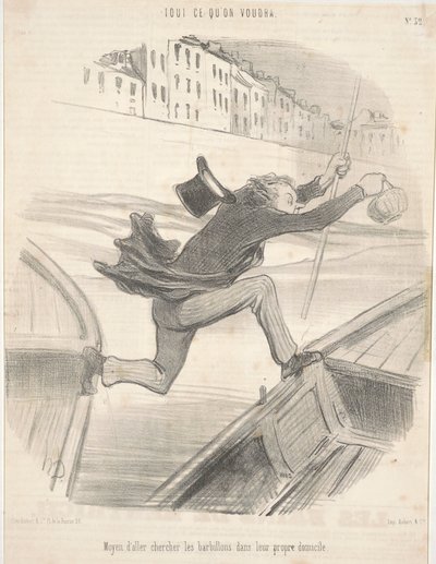 Modo di andare a cercare i barbillons nella loro propria dimora da Honoré Daumier