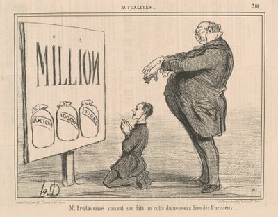 Mr. Prudhomme dedicando suo figlio al... da Honoré Daumier