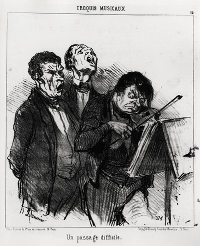 Schizzi musicali: un passaggio difficile (illustrazione di Honoré Daumier, pubblicata in Charivari, 5 marzo 1852) da Honoré Daumier