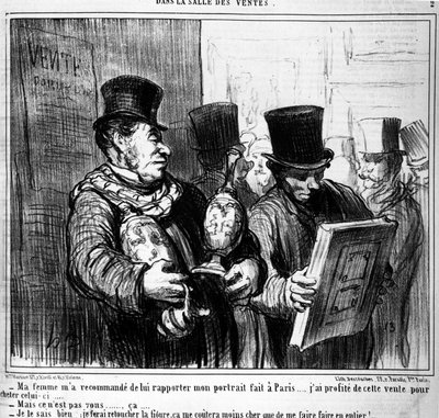 Mia moglie mi ha raccomandato di portarle il mio ritratto fatto a Parigi... Ho approfittato di questa vendita per comprare questo... -Ma non sei tu... - Lo so, farò ritoccare il viso, mi costerà meno che farmi fare in da Honoré Daumier