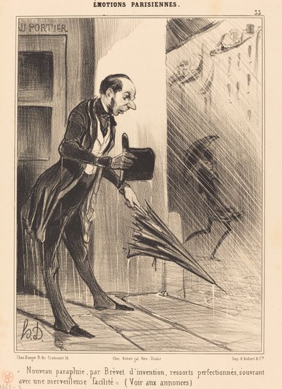 Nuovo ombrello, brevettato... da Honoré Daumier