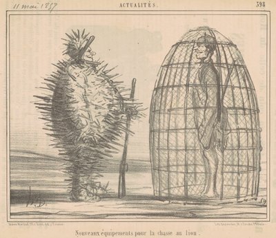 Nuovi equipaggiamenti per la caccia al leone da Honoré Daumier