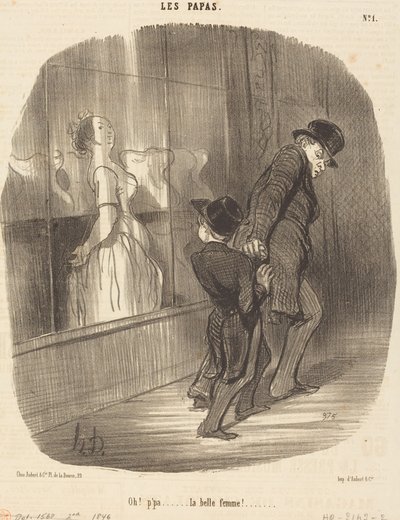 Oh! papà... la bella donna! da Honoré Daumier