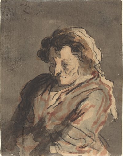 Vecchia donna seduta da Honoré Daumier