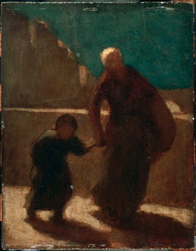 Su un ponte di notte da Honoré Daumier